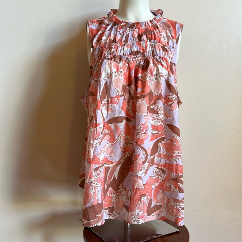 Nine West floral sleeveless top loose and flowy
